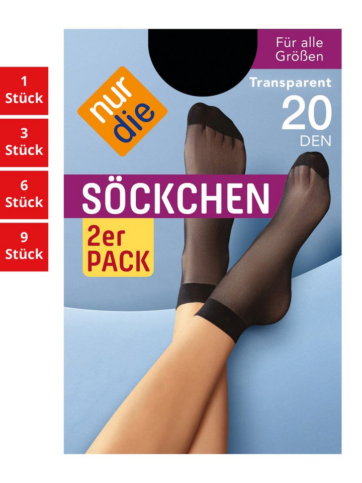 Nur Die Füßlinge 20 DEN Damen (1er/3er/6er/9er Pack, 12-Paar) sneaker-socken strumpf strümpfe von Nur Die