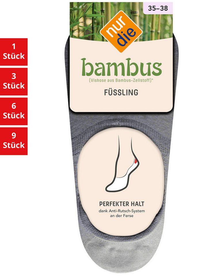 Nur Die Füßlinge Bambus Damen (1er/3er/6er/9er Pack, 1-Paar) sneaker-socken strumpf strümpfe von Nur Die