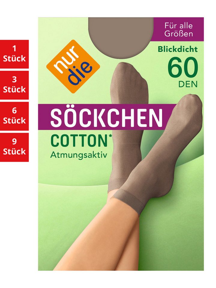 Nur Die Füßlinge Cotton 60 DEN Damen (1er/3er/6er/9er Pack, 9-Paar) sneaker-socken strumpf strümpfe von Nur Die