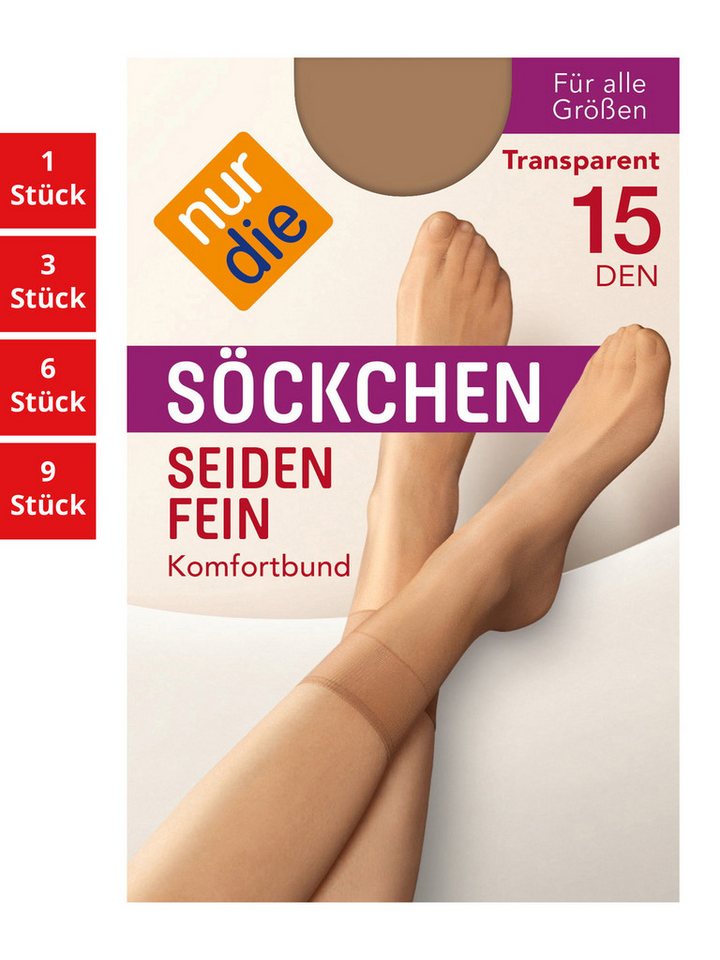 Nur Die Füßlinge Seidenfein 15 DEN Damen (1er/3er/6er/9er Pack, 9-Paar) sneaker-socken strumpf strümpfe von Nur Die