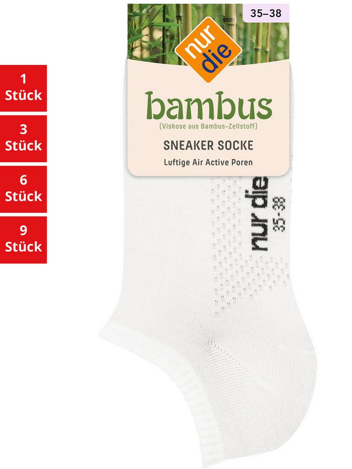 Nur Die Sneakersocken Bambus Damen (1er/3er/6er/9er Pack, 9-Paar) Sneaker-socken füsslinge füßlinge von Nur Die