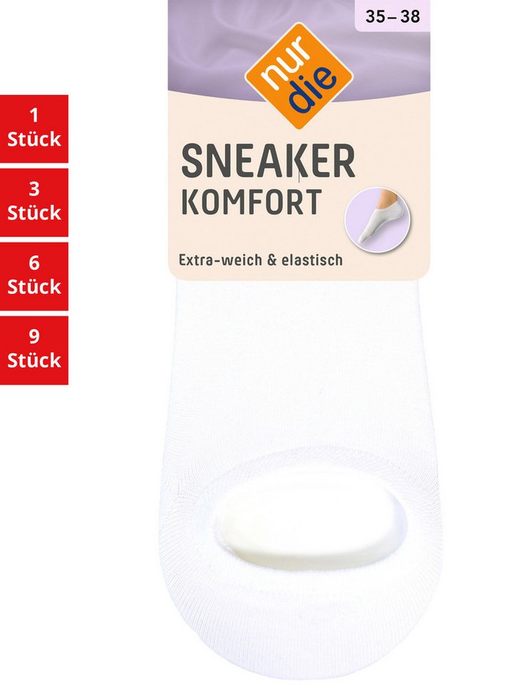 Nur Die Sneakersocken Komfort Damen (1er/3er/6er/9er Pack, 6-Paar) Sneaker-socken füsslinge füßlinge von Nur Die