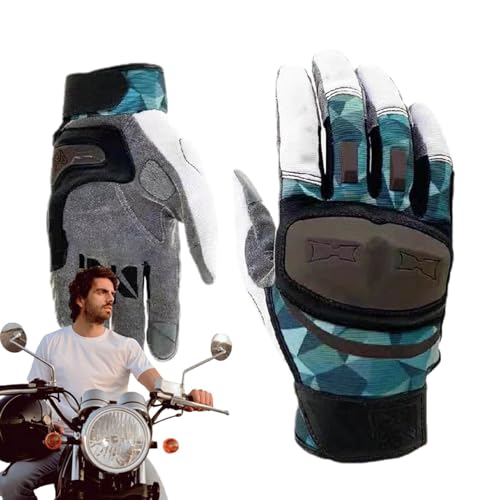 Motorrad-Reithandschuhe – Fahrradhandschuhe Sommerhandschuhe | Fahrradhandschuhe Vollfingerhandschuhe Atmungsaktive Reithandschuhe Touchscreen für Männer Frauen von Nuyhgtr