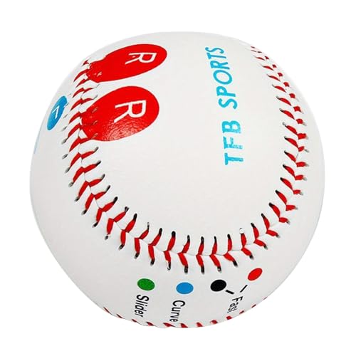 Baseball-Pitch-Trainingsball, 22,9 cm, Baseball-Trainingsausrüstung, Baseball-Finger-Platzierungsmarkierungen, Pitch-Geschwindigkeitstraining, Baseball, farbcodierter Spielfeld-Trainingsball, Baseball von Nuytghr