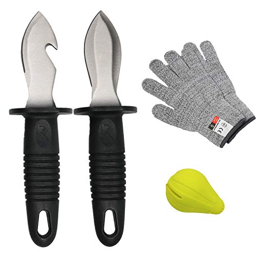 Nvzi Austernmesser, Oyster Shucking Knife, Oyster Knife, Oyster Shucker, Oyster Opener, Oyster Shucking Kit, 2 Austernmesser and 1 Gloves Cut Resistant Gloves von Nvzi