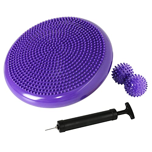 Nvzi Balance Kissen Physiotherapie, Balancekissen Mit Noppen, Wackelkissen Balancekissen, Balance Sitzkissen, Büro, sensorische Kinder, Klassenzimmer mit Massageball von Nvzi