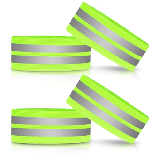 O-Kinee Reflektierende Bänder 4 Stück Grau Grün，Reflektorband selbstklebend，Reflektorband，Reflektorband Sicherheitsband für Jogger und Radfahrer von O-Kinee