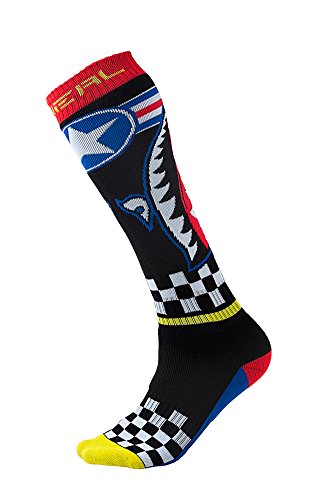 O'NEAL 0356-734 Pro MX Wingman Socken (Schwarz/Rot/Blau, Einheitsgröße) von O'NEAL