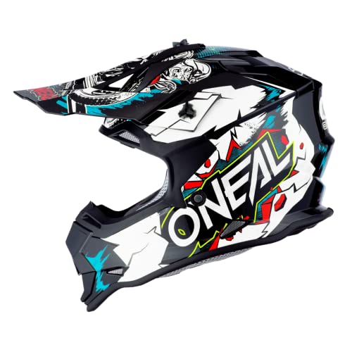O'NEAL | Motocross-Helm | Kinder | MX Enduro | ABS-Schale, , Lüftungsöffnungen für optimale Belüftung & Kühlung | 2SRS Helmet Villian Youth | Weiß | Größe M von O'NEAL