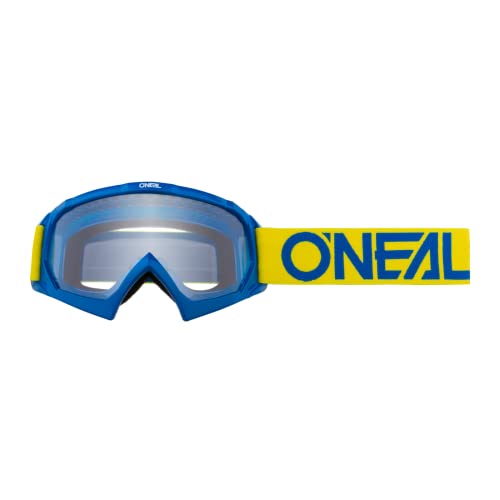 O'NEAL | Fahrrad- & Motocross-Brille | Kinder | MX MTB DH FR Downhill Freeride | Hochwertige 1,2 mm-3D-Linse für ultimative Klarheit, UV-Schutz | B-10 Youth Goggle SOLID | Gelb Blau | One Size von O'NEAL