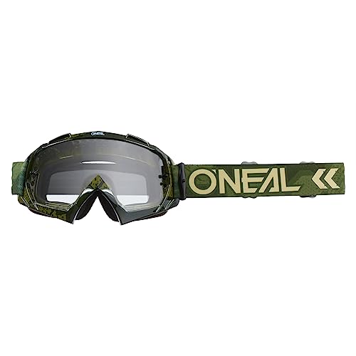O'NEAL | Fahrrad- & Motocross-Brille | MX MTB DH FR Downhill Freeride | Hochwertige 1,2 mm-3D-Linse für ultimative Klarheit, UV-Schutz | B-10 Goggle Camo V.22 | Army Grün - klar | One Size von O'NEAL