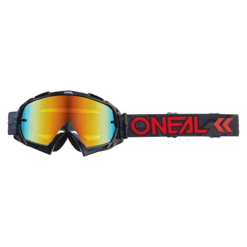 O'NEAL | Fahrrad- & Motocross-Brille | MX MTB DH FR Downhill Freeride | Hochwertige 1,2 mm-3D-Linse für ultimative Klarheit, UV-Schutz | B-10 Goggle Camo V.22 | Schwarz Rot - Rot verspiegelt | OS von O'NEAL