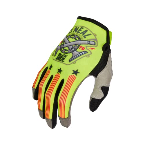 O'NEAL | Fahrrad- & Motocross-Handschuhe | MX MTB DH FR | Langlebige, Flexible Materialien, belüftete Handoberseite | Mayhem Glove Piston V.23 | Erwachsene | Neon-Gelb Schwarz Rot | Größe XL von O'NEAL