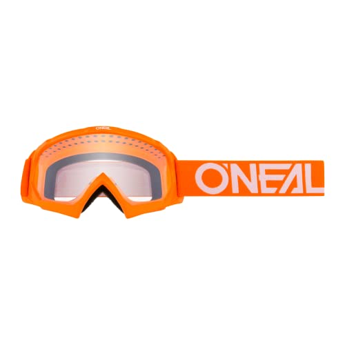 O'NEAL | Motocross-Brillen-Ersatzteile | Motorrad Enduro | Modernes Rahmendesign, Glas aus hochwertiger 1,2 mm-3D-Linse, 100% UV-Schutz | B10 Youth Goggle Solid | Orange Weiß | One Size von O'NEAL