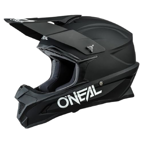 O'NEAL | Motocross-Helm | Kinder | MX Enduro | ABS-Schale, Komfort-Innenfutter, Lüftungsöffnungen für optimale Belüftung & Kühlung | 1SRS Youth Helmet SOLID V.24 | Schwarz | Größe S von O'NEAL