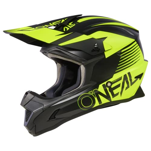 O'NEAL | Motocross-Helm | MX Enduro | ABS-Schale, Konfort-Innenfutter, Lüftungsöffnungen für optimale Belüftung & Kühlung | 1SRS Helmet Stream V.23 | Erwachsene | Schwarz Neon-Gelb | M (57/58 cm) von O'NEAL