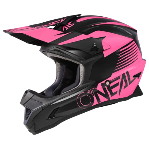 O'NEAL | Motocross-Helm | MX Enduro | ABS-Schale, Konfort-Innenfutter, Lüftungsöffnungen für optimale Belüftung & Kühlung | 1SRS Helmet Stream V.23 | Erwachsene | Schwarz Pink | Größe L (59/60 cm) von O'NEAL