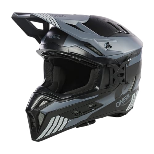 O'NEAL | Motocross-Helm | MX Enduro | ABS-Schale, Konfort-Innenfutter, Lüftungsöffnungen für optimale Belüftung & Kühlung | EX-SRS Helmet Hitch V.24 | Erwachsene | Schwarz Grau | Größe S von O'NEAL