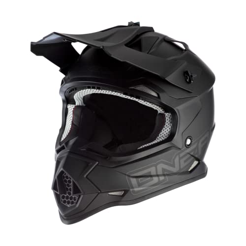 O'NEAL | Motocross-Helm | MX Enduro | ABS-Schale, Lüftungsöffnungen für optimale Kühlung | 2SRS Helmet Flat V.23 | Erwachsene | Schwarz | Größe XS (53/54 cm) von O'NEAL
