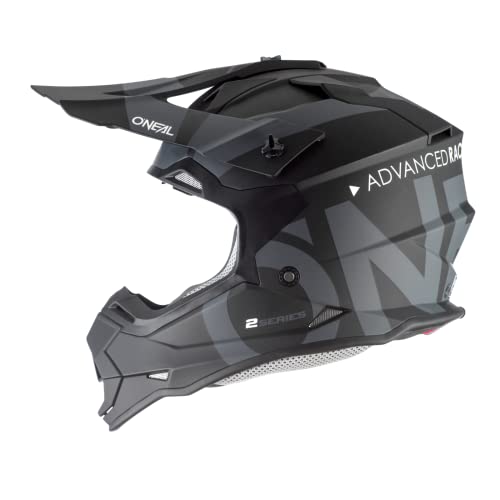 O'NEAL | Motocross-Helm | MX Enduro | ABS-Schale, , Lüftungsöffnungen für optimale Belüftung & Kühlung | 2SRS Helmet Slick | Erwachsene | Schwarz Grau | Größe L von O'NEAL