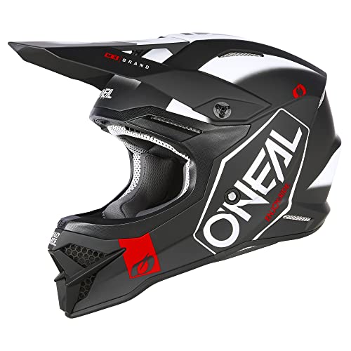 O'NEAL | Motocross-Helm | MX Enduro | ABS-Schale, Lüftungsöffnungen für optimale Kühlung | 3SRS Helmet HEXX V.23 | Erwachsene | Schwarz Weiß | Größe XL (61/62 cm) von O'NEAL