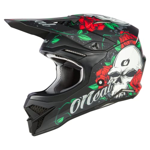 O'NEAL | Motocross-Helm | MX Enduro | ABS-Schale, Lüftungsöffnungen für optimale Kühlung | 3SRS Helmet MELANCIA V.23 | Erwachsene | Schwarz Multi | Größe M (57/58 cm) von O'NEAL