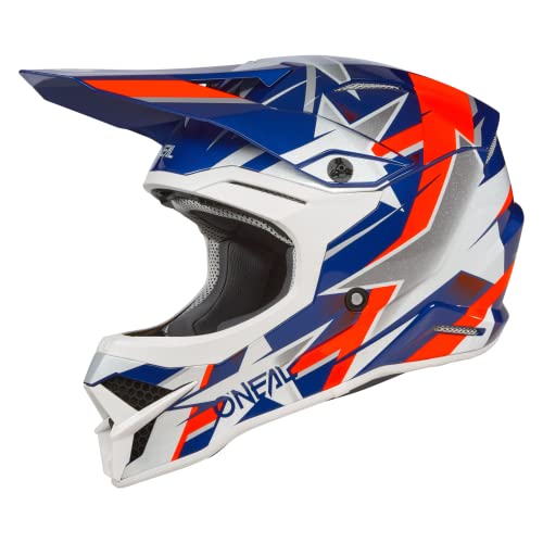 O'NEAL | Motocross-Helm | MX Enduro | ABS-Schale, Lüftungsöffnungen für optimale Kühlung | 3SRS Helmet Ride V.23 | Erwachsene | Blau Weiß Rot | Größe XL (61/62 cm) von O'NEAL