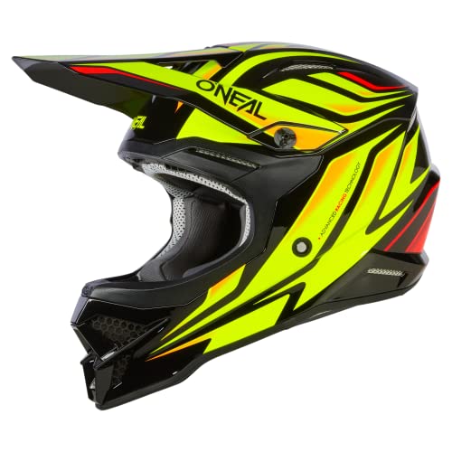 O'NEAL | Motocross-Helm | MX Enduro | ABS-Schale, Lüftungsöffnungen für optimale Kühlung | 3SRS Helmet Vertical V.23 | Erwachsene | Schwarz Neon-Gelb | Größe S (55/56 cm) von O'NEAL