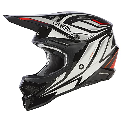 O'NEAL | Motocross-Helm | MX Enduro | ABS-Schale, Lüftungsöffnungen für optimale Kühlung | 3SRS Helmet Vertical V.23 | Erwachsene | Schwarz Weiß | Größe S (55/56 cm) von O'NEAL