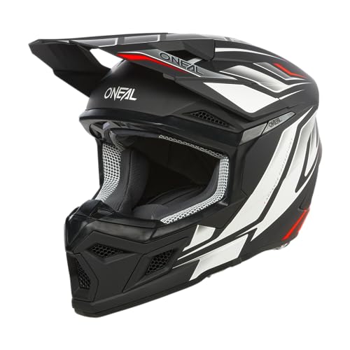O'NEAL | Motocross-Helm | MX Enduro | ABS-Schale, Lüftungsöffnungen für optimale Kühlung | 3SRS Helmet Vertical V.24 | Erwachsene | Schwarz Weiß | Größe S von O'NEAL