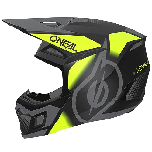 O'NEAL | Motocross-Helm | MX Enduro | ABS-Schale, Lüftungsöffnungen für optimale Kühlung | 3SRS Helmet Vision V.24 | Erwachsene | Schwarz Neon Gelb Grau | Größe XL von O'NEAL