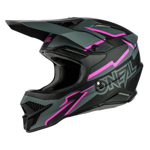 O'NEAL | Motocross-Helm | MX Enduro Motorrad | ABS-Schale, , Lüftungsöffnungen für optimale Belüftung und Kühlung | 3SRS Helmet Voltage | Erwachsene | Schwarz Pink | Größe XL von O'NEAL