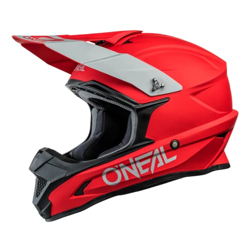 O'NEAL | Motocross-Helm | MX Enduro Motorrad | ABS-Schale, , Lüftungsöffnungen für optimale Belüftung und Kühlung | 1SRS Helmet Solid | Erwachsene | Rot | Größe L von O'NEAL