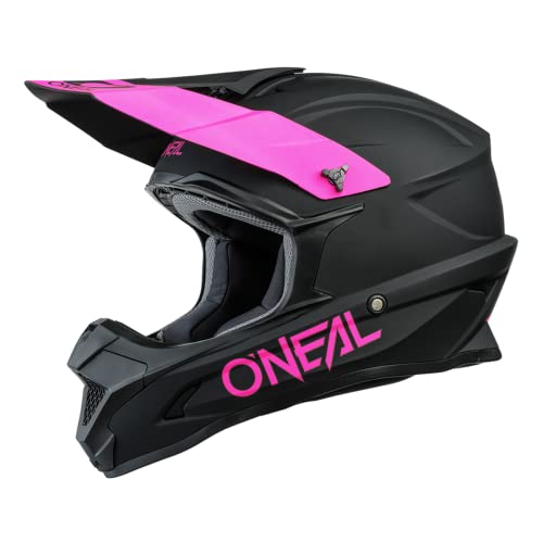 O'NEAL | Motocross-Helm | MX Enduro Motorrad | ABS-Schale, , Lüftungsöffnungen für optimale Belüftung und Kühlung | 1SRS Helmet Solid | Erwachsene | Schwarz Pink | Größe XL von O'NEAL