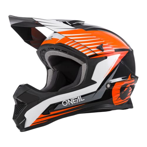 O'NEAL | Motocross-Helm | MX Enduro Motorrad | ABS-Schale, , Lüftungsöffnungen für optimale Belüftung & Kühlung | 1SRS Helmet Stream | Erwachsene | Schwarz Orange | Größe L von O'NEAL