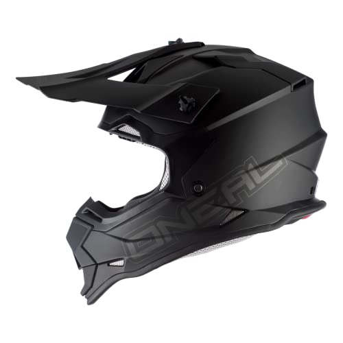 O'NEAL | Motocross-Helm | MX Enduro Motorrad | ABS-Schale, , Lüftungsöffnungen für optimale Belüftung & Kühlung | 2SRS Helmet Flat | Erwachsene | Schwarz | Größe L von O'NEAL
