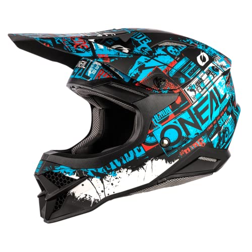 O'NEAL | Motocross-Helm | MX Enduro Motorrad | ABS-Schale, , Lüftungsöffnungen für optimale Belüftung & Kühlung | 3SRS Helmet Ride | Erwachsene | Schwarz Blau | Größe L von O'NEAL