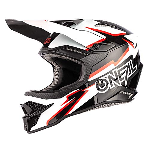 O'NEAL | Motocross-Helm | MX Enduro Motorrad | ABS-Schale, Sicherheitsnorm ECE 22.05, Lüftungsöffnungen für optimale Belüftung und Kühlung | 3SRS Helmet Voltage | Erwachsene | Schwarz Weiß | Größe S von O'NEAL