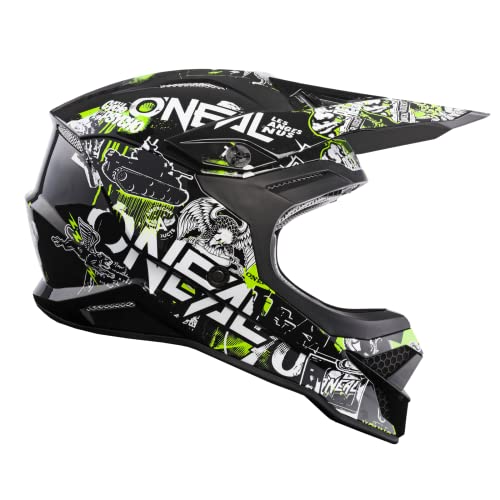 O'NEAL | Motocross-Helm | Motocross , Enduro | , ABS Schale, Lüftungsöffnungen für optimale Belüftung & Kühlung | 3SRS Helmet Attack 2.0 | Erwachsene | Schwarz Gelb | Größe L von O'NEAL