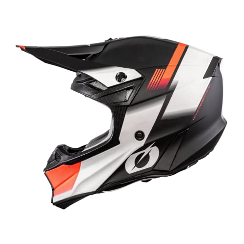O'NEAL | Motocross-Helm | Motocross Enduro | 2 Außenschalen & 2 EPS für erhöhte Sicherheit, Leichte Fiberglas Außenschale | 10SRS Hyperlite Helmet Blur | Erwachsene | Schwarz Orange | Größe L von O'NEAL