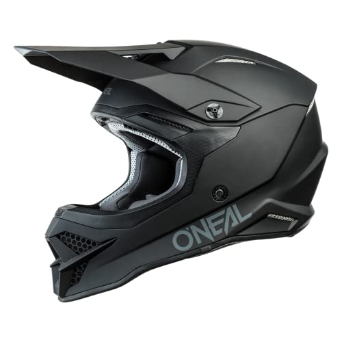 O'NEAL | Motocross-Helm | Motocross Enduro |Schale aus ABS, Lüftungsöffnungen für optimale Belüftung & Kühlung | 3SRS Helmet Solid | Erwachsene | Schwarz | Größe L von O'NEAL