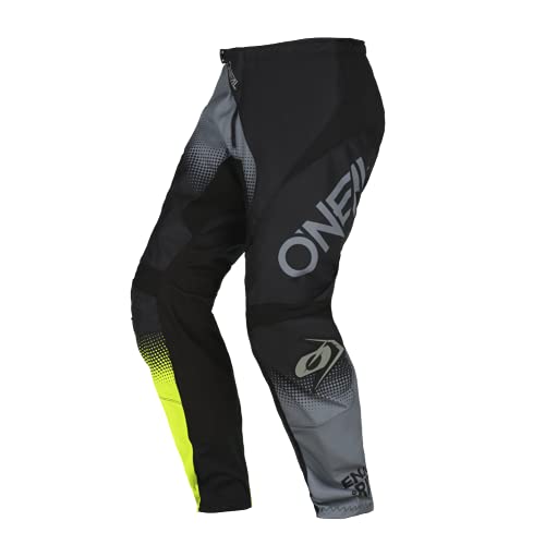 O'NEAL | Motocross-Hose | Enduro MX | Maximale Bewegungsfreiheit, Leichtes, Atmungsaktives und langlebiges Design | Pants Element Racewear V.22 | Erwachsene | Schwarz Grau Neon-Gelb | Größe 42/58 von O'NEAL