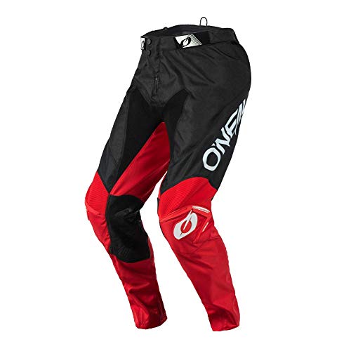 O'NEAL | Motocross-Hose | Enduro Motorrad | Strapazierfähige Denierstoffe, Mit großer Bewegungsfreiheit, Athletische Passform | Pants Mayhem Hexx | Erwachsene | Schwarz Rot | Größe 32/48 von O'NEAL