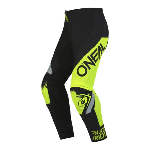 O'NEAL | Motocross-Hose | MTB Enduro MX | Bequeme lockere Passform für maximale Bewegungsfreiheit, Bündchenlose Hosenbeine | Element Pants Shocker V.23 | Erwachsene | Schwarz Neon-Gelb | Größe 32/48 von O'NEAL