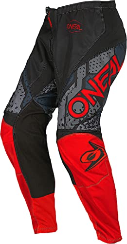 O'NEAL | Motocross-Hose | MTB Enduro MX | Bequeme lockere Passform für maximale Bewegungsfreiheit, Bündchenlose Hosenbeine | Element Pants Shocker V.23 | Erwachsene | Schwarz Rot | Größe 40/56 von O'NEAL