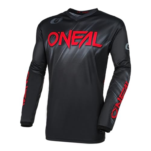 O'NEAL | Motocross-Jersey Langarm | MX Enduro | Gepolsterter Ellbogenschutz, V-Ausschnitt, atmungsaktiv | Element Jersey Voltage V.24 | Erwachsene | Schwarz Rot | Größe L von O'NEAL