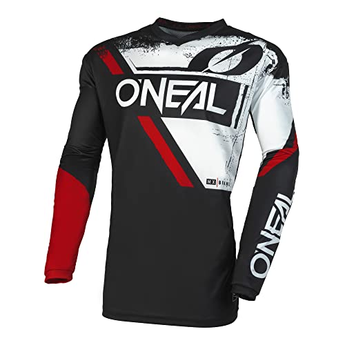 O'NEAL | Motocross-Jersey | MX Enduro | Gepolsterter Ellbogenschutz, V-Ausschnitt, atmungsaktiv | Element Jersey Shocker V.23 | Erwachsene | Schwarz Rot | Größe XL von O'NEAL