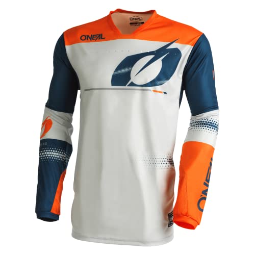 O'NEAL | Motocross-Shirt Langarm | MX MTB Mountainbike | Leichte Materialien, Lasergeschnittene Belüftungslöcher, Ergonomischer Schnitt | Hardwear Jersey Haze V.22 | Erwachsene | Blau Orange | S von O'NEAL
