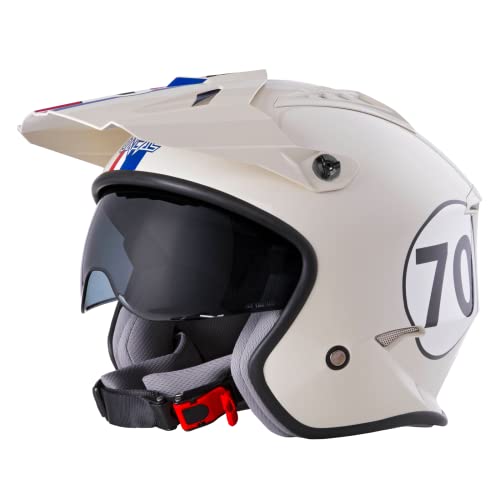 O'NEAL | Motorradhelm | Enduro Adventure Street |ABS-Schale, integrierte Sonnenblende | Volt Helmet Herbie | Erwachsene | Weiß Rot Blau | Größe XS von O'NEAL
