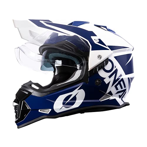 O'NEAL | Motorradhelm | Enduro Motorrad | Ventilationsöffnungen für maximalen Luftstrom & Kühlung, ABS-Schale, integrierte Sonnenblende | Sierra Helmet R V.22 | Erwachsene | Blau Weiß | XL von O'NEAL
